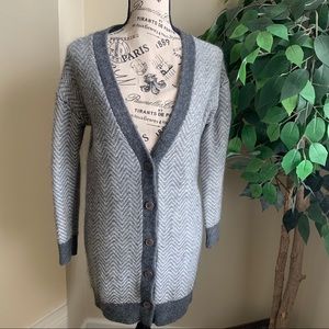Banana Republic Herringbone Cardigan Gray Sz XSP